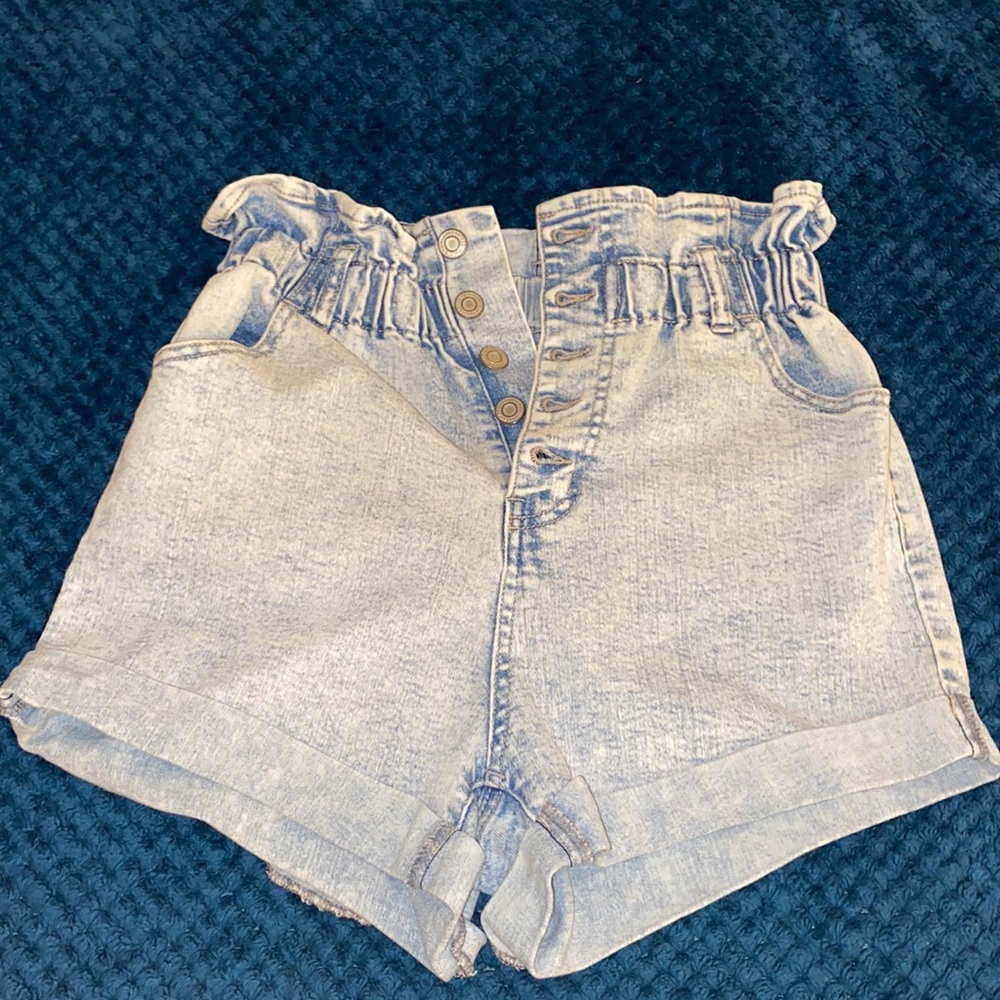 white washed denim shorts